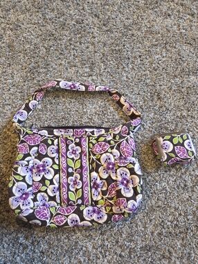 Vera Bradley Quilted Plum Petals Shoulder Bag